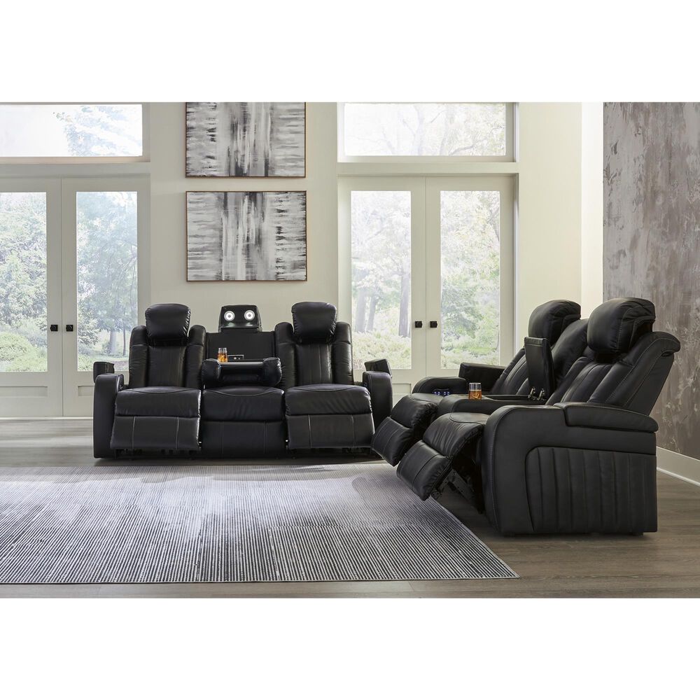 Ashley Caveman Den 2-Piece Power Reclining Living Room Set in Midnight, , large