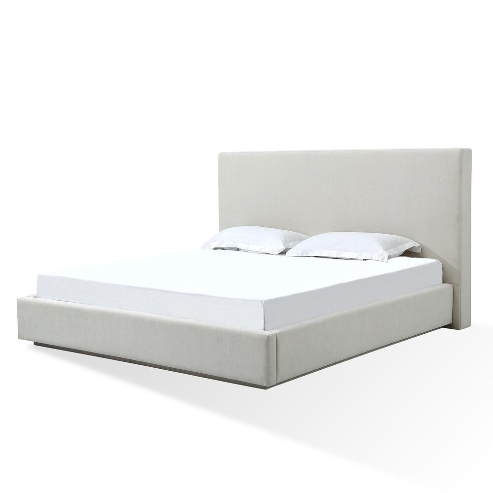 Urban Home Cotton Ball King Upholstered Bed in Bisque, , large