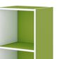 HOMLUX 3-Tier Bookcase with Decorative Open Shelves in White and Green, , large
