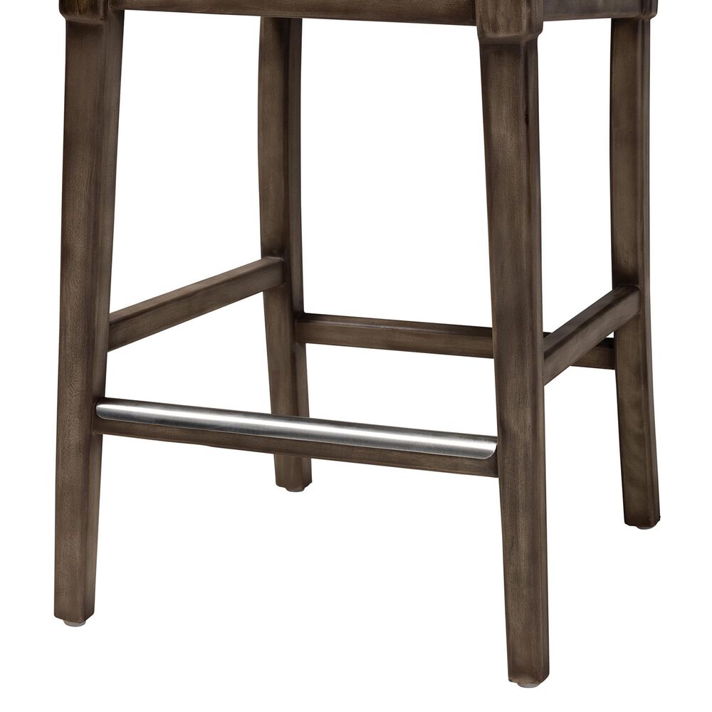 Baxton Studio Porsha Counter Stool in Dark Brown and Natural, , large