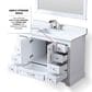 Lexora Home Dukes 48" Single Bathroom Vanity in White with 2 cm White Cultured Marble Top and Rectangular Sink, , large