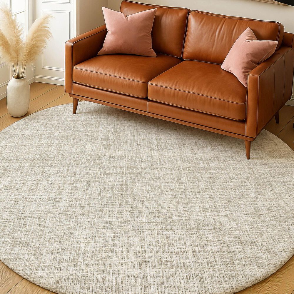 Dalyn Rug Company Voyage VY1 Beige 8' Round Area Rug, , large