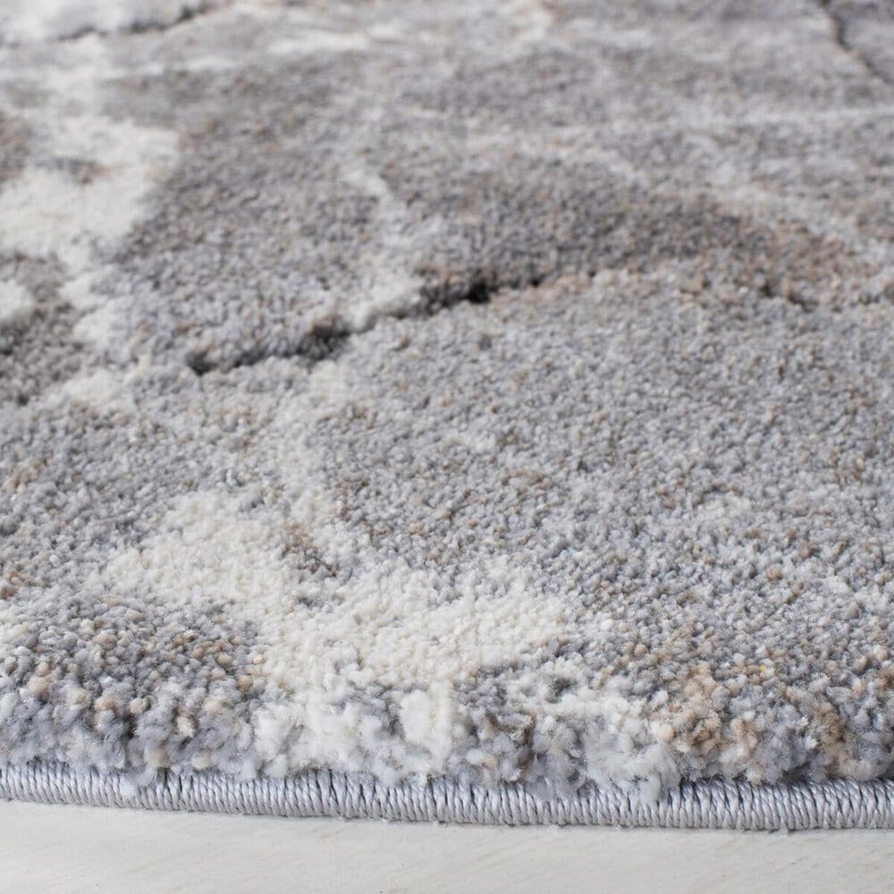 Safavieh Cyrus Shag CYR114G 6&#39;7&quot; Round Grey and Beige Area Rug, , large