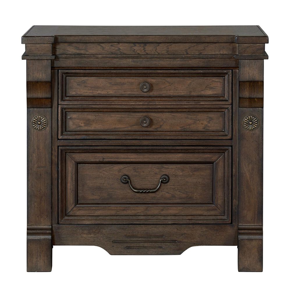 Sasha Lee Grand Teton 5 Piece Queen Bedroom Set in Warm Brown Oak, , large