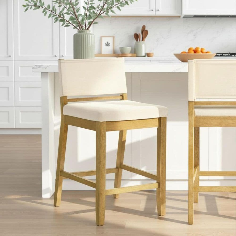 Armen Living Yaneli Swivel Counter Height Stool in Amber Glow, , large