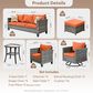 HOMLUX 8-Piece Outdoor Patio Furniture in Orange, , large