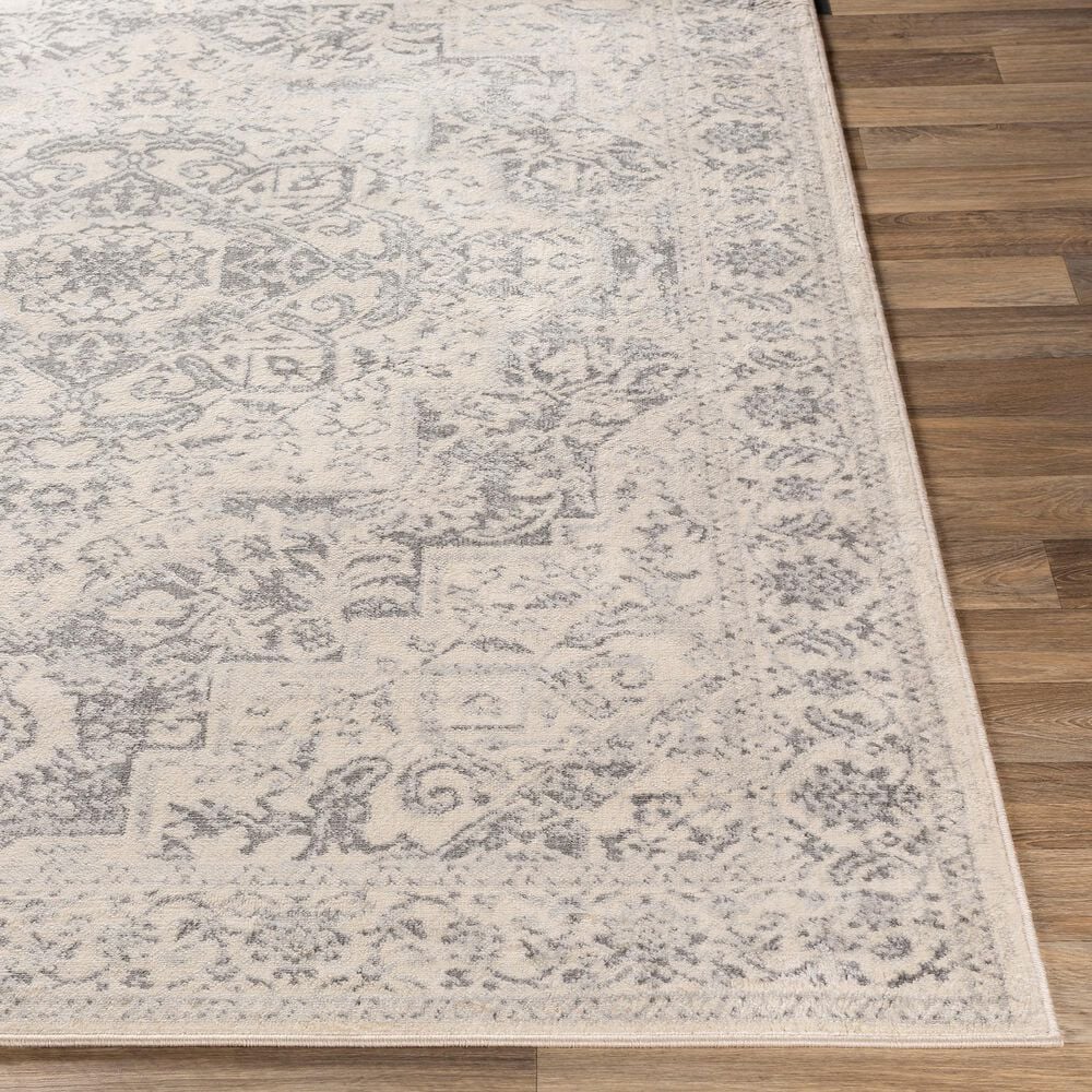 Surya Monaco MOC-2315 2&#39; x 3&#39; Silver Gray and Cream Scatter Rug, , large