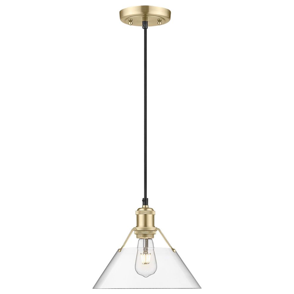 Golden Lighting Orwell 1-Light Medium Pendant with Clear Glass Shade in Brushed Champagne Bronze, , large