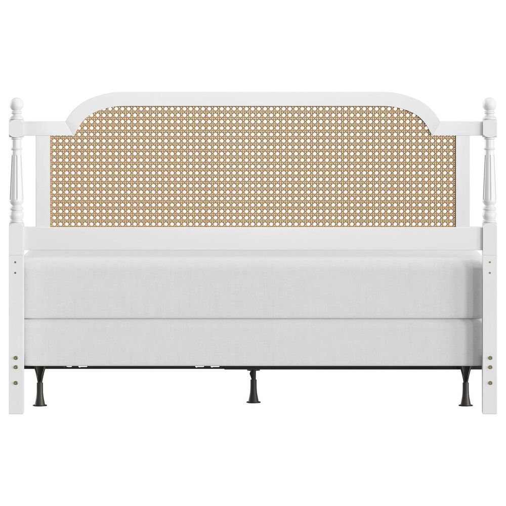 Richlands Furniture Melanie King Poster Panel Wood Bed in White, , large