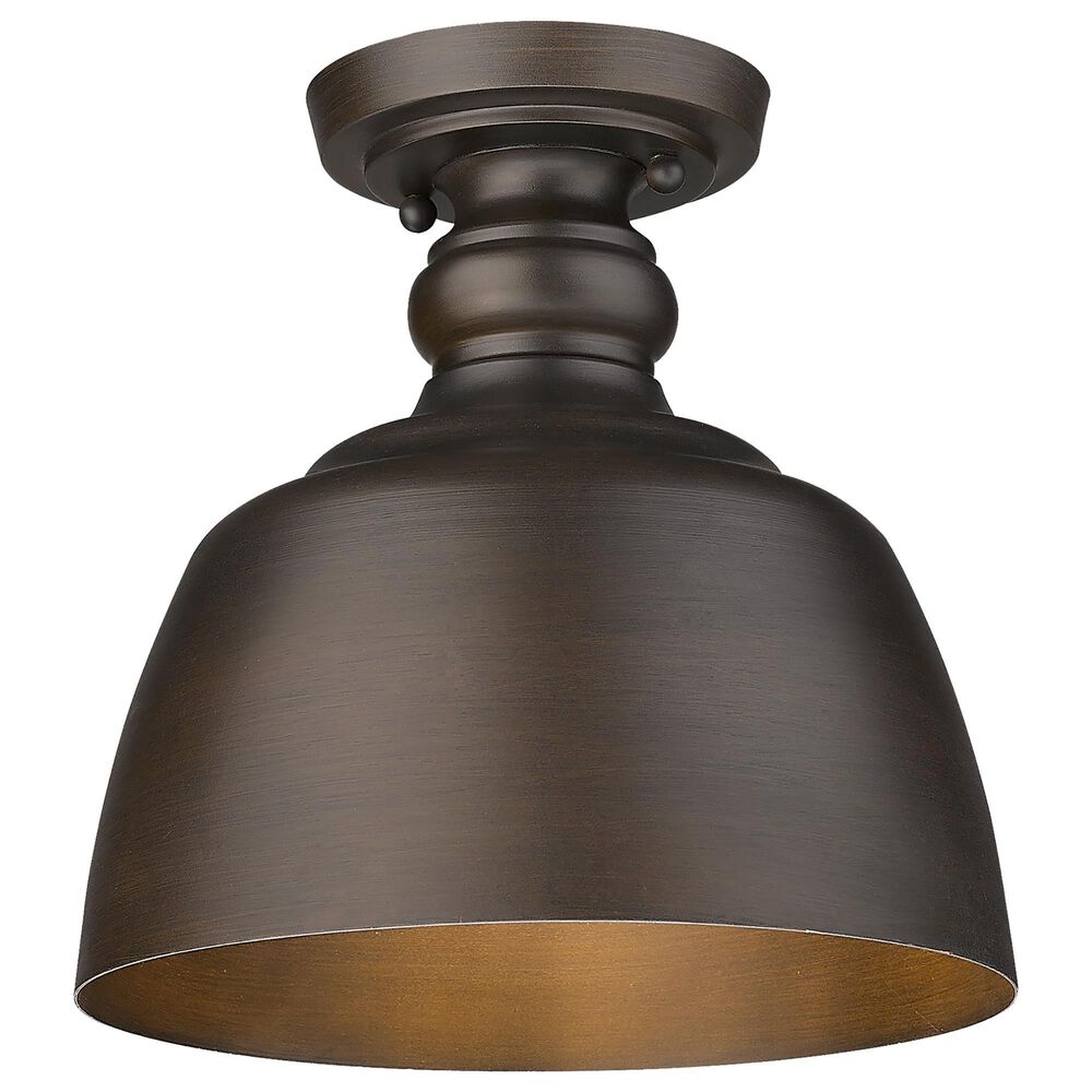 Golden Lighting Holmes Flush Mount in Rubbed Bronze, , large