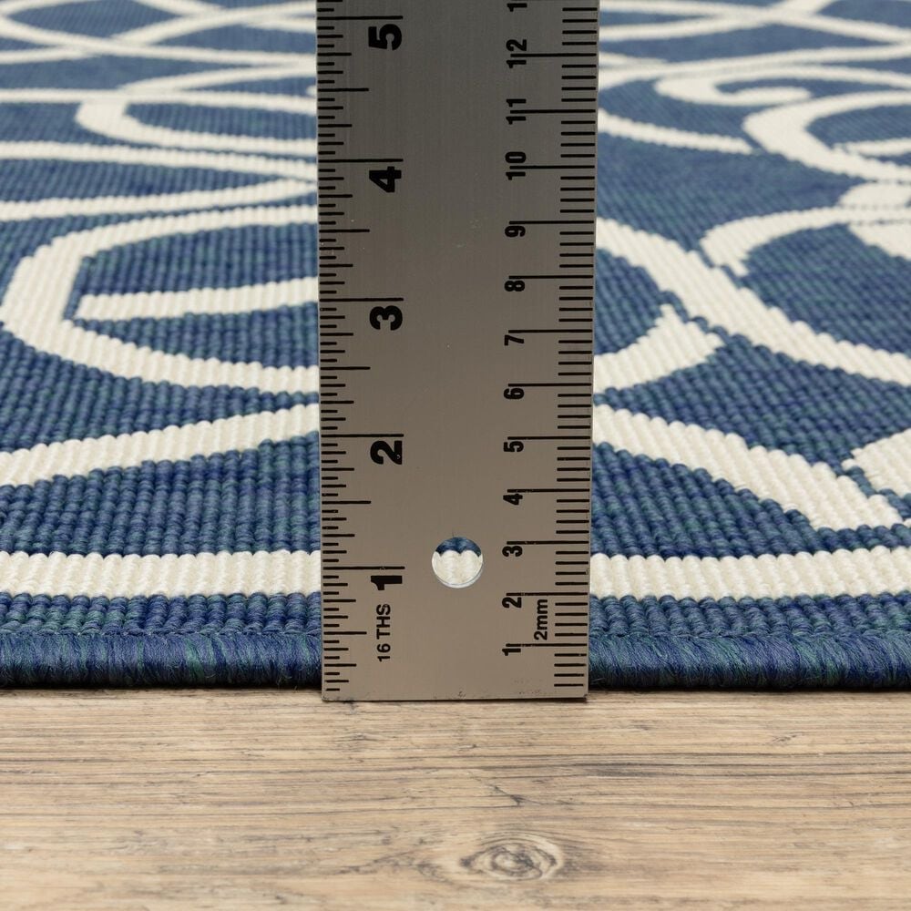Oriental Weavers Meridian 2205B 2&#39;3&quot; x 7&#39;6&quot; Navy Runner, , large