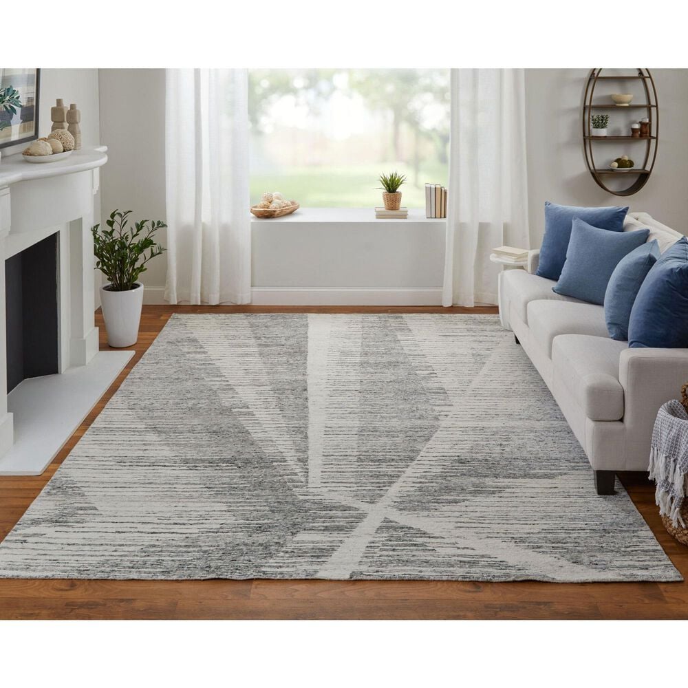 Feizy Brighton 3&#39; x 5&#39; Gray and Ivory Area Rug, , large