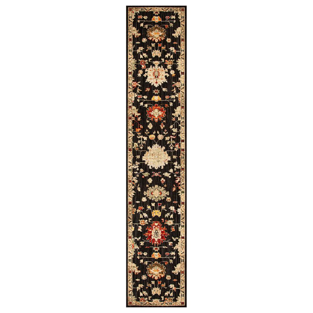 Nourison Antique Bloom Black 2"4" x 12" Runner, , large