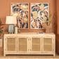 Creative Coop 39.38" x 27.5" Floral Prints Wall Art in Blue, Brown, Yellow and Orange (Set of 2), , large
