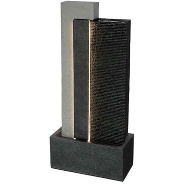 Alfresco Home Torre Resin Fountain with Lights in Black, , large