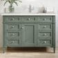 James Martin Vanities Brittany 36" Single Bathroom Vanity in Smokey Celadon with 3 cm White Zeus Quartz Top and Rectangular Sink, , large