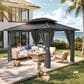 HOMLUX 10" x 12" Patio Hardtop Gazebo with Steel Posts in Dark Gray, , large