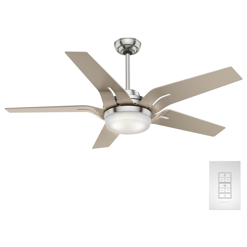 Hunter Correne 56" Ceiling Fan with LED Light in Brushed Nickel, , large