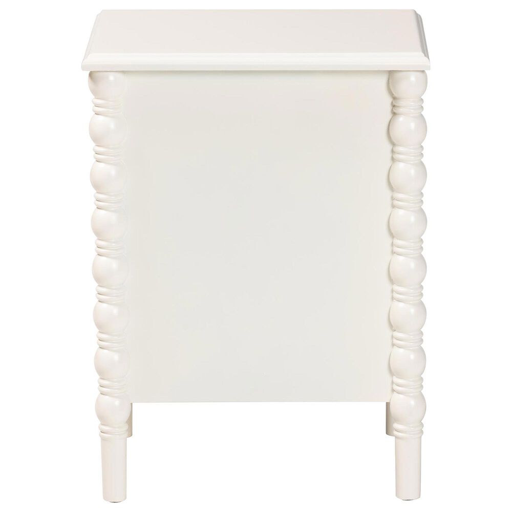 Baxton Studio Malinda 2-Drawer End Table with Spindle Legs in White, , large