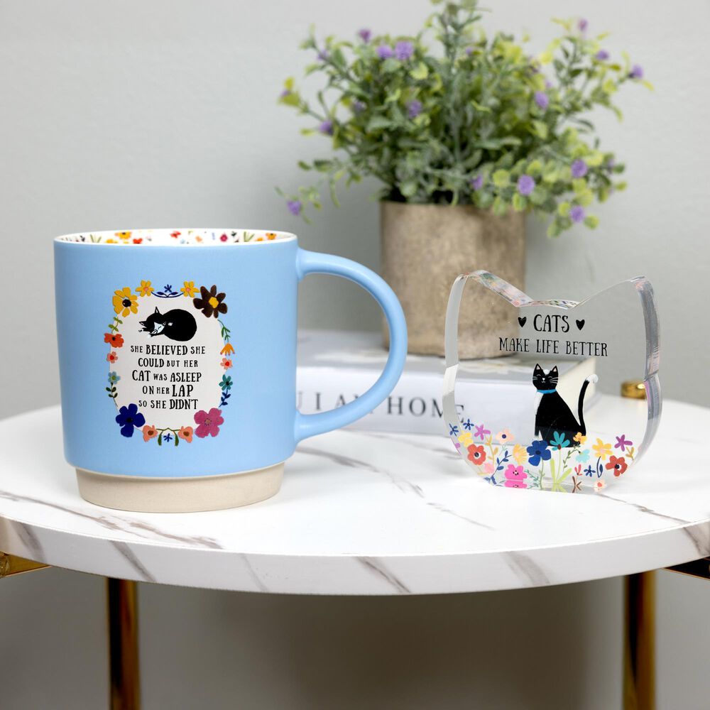 Pavilion 18 oz Cat Asleep Mug in Blue, , large