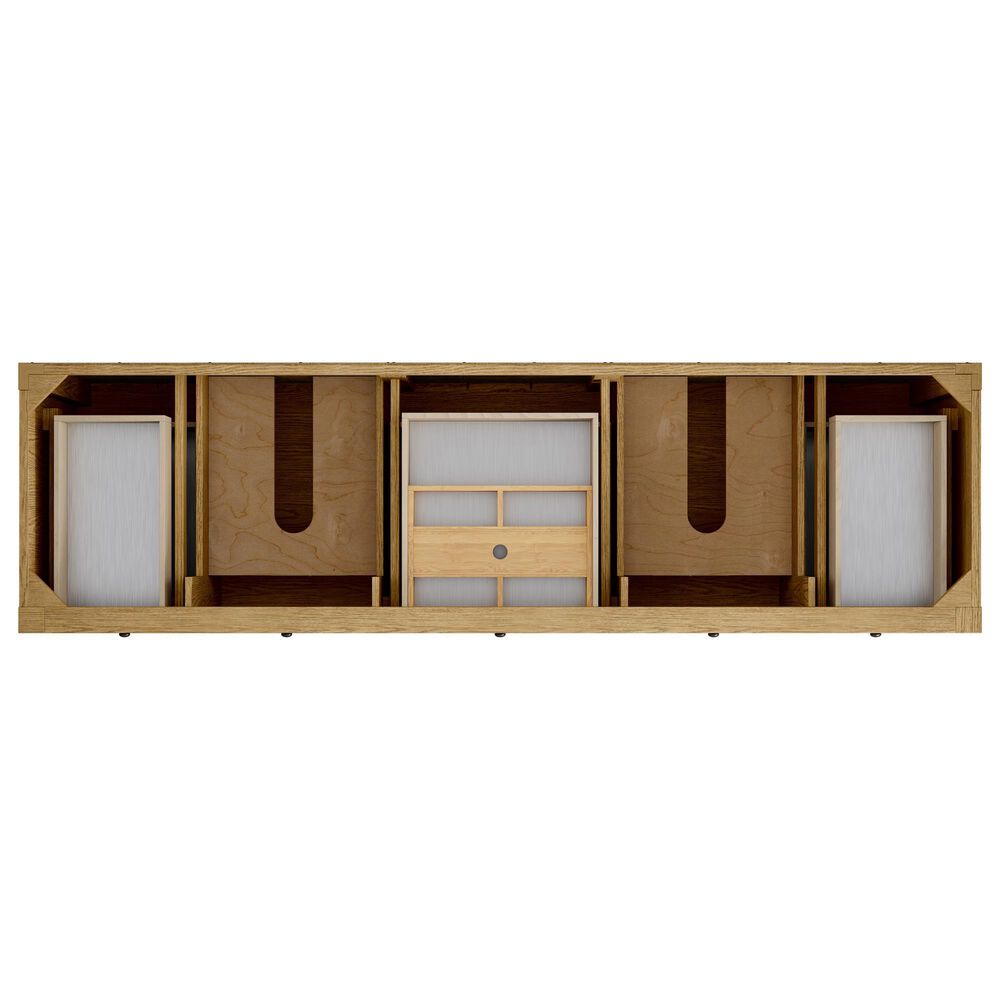 James Martin Breckenridge 84" Double Bathroom Vanity in Light Natural Oak with 3 cm White Zeus Top and Rectangular Sinks, , large