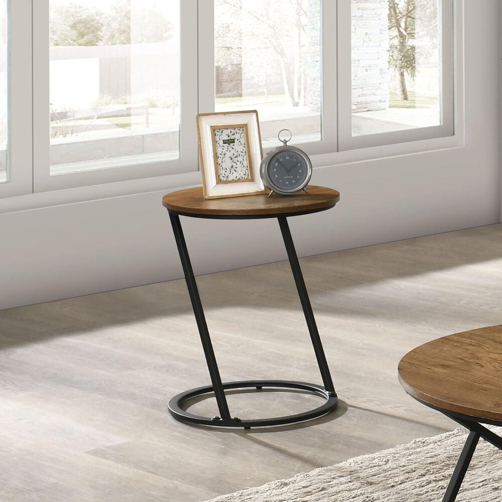 Furniture of America Verat 3-Piece Table Set in Natural and Black, , large