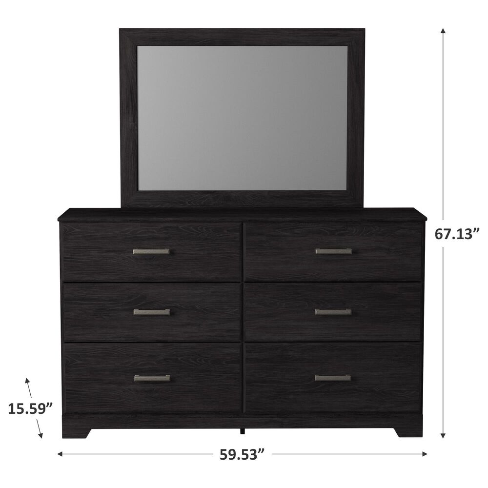 Ashley Belachime 6 Drawer Dresser and Mirror in Dark Charcoal, , large