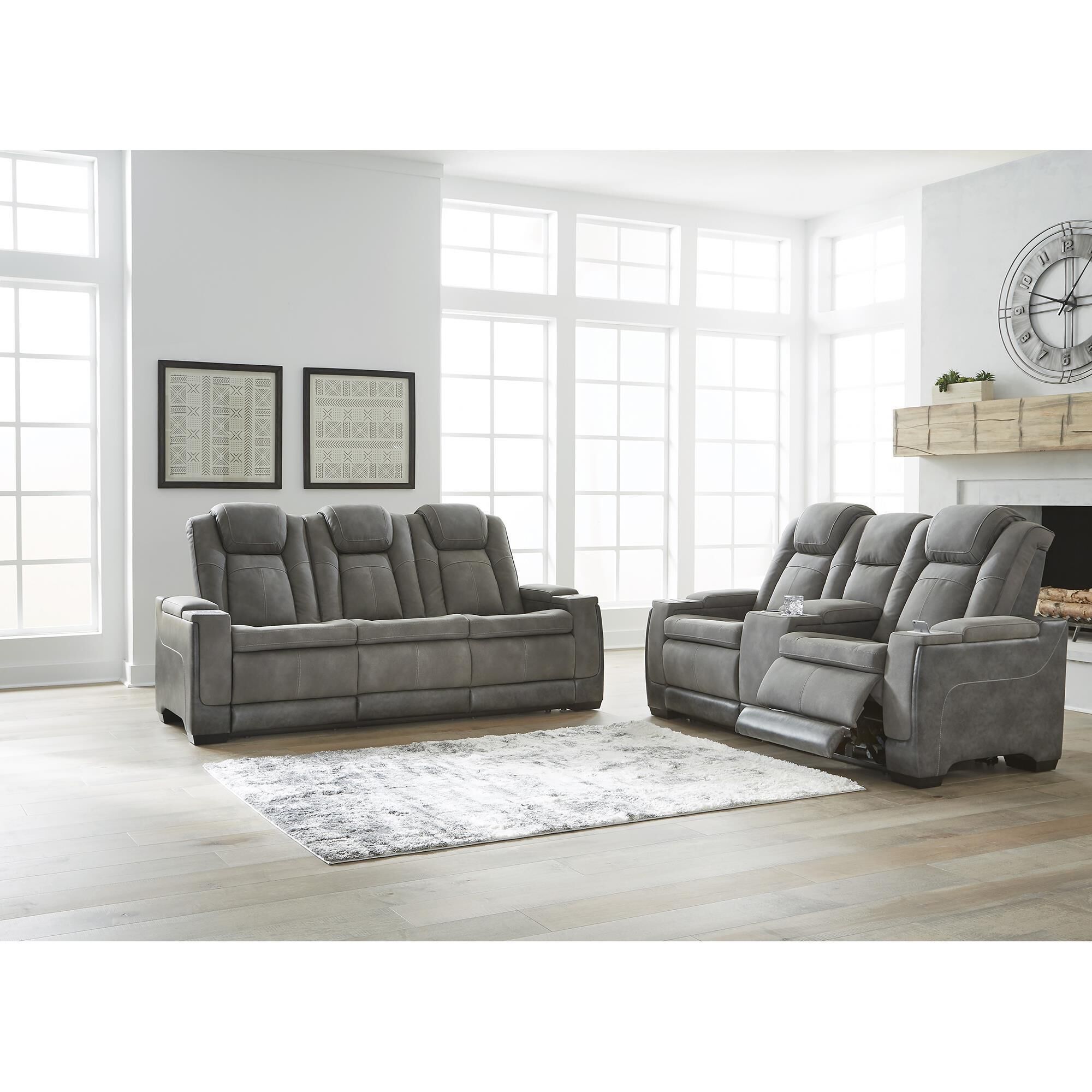 Ashley Next-Gen DuraPella Power Reclining Loveseat with Console in