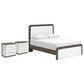 Ashley Kendanport Queen Upholstered Bed with Two Nightstands in Brown and White, , large