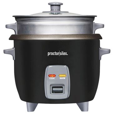 Proctor Silex 6-Cup Rice Cooker and Steamer in Black, , large