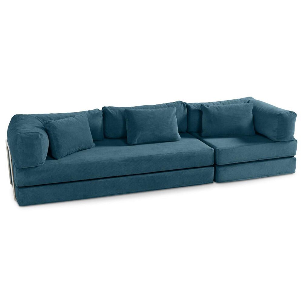 Jaxx Unsofa Stationary Sofa in Aqua Blue, , large