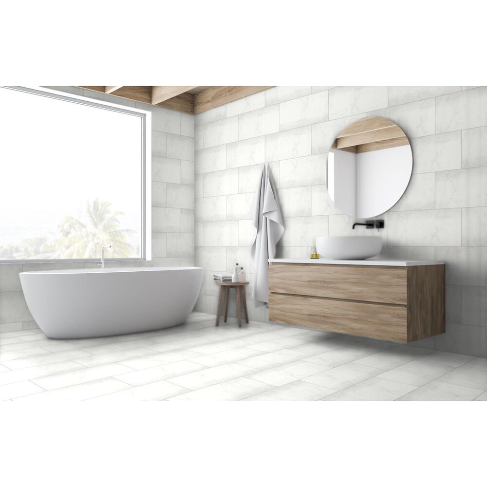 Emser Sterlina White 12&quot; x 24&quot; Polished Porcelain Tile, , large