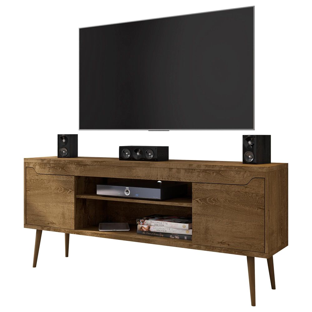 Dayton Bradley 62.99&quot; TV Stand in Rustic Brown, , large