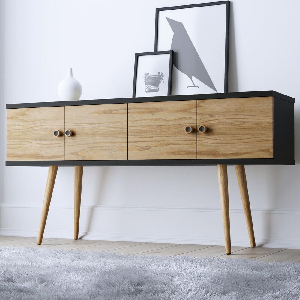 Dayton Theodore 60" Sideboard in Black/Cinnamon, , large