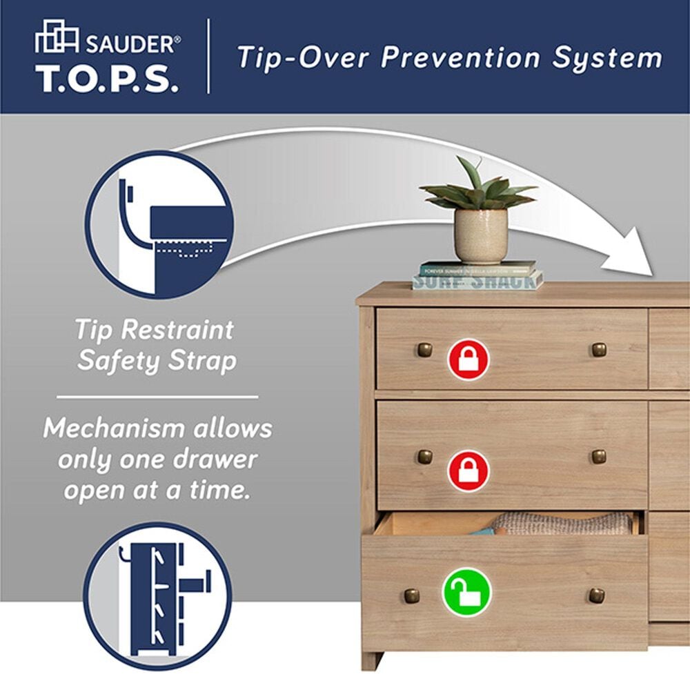 Sauder River Ranch 6-Drawer Dresser in Harvest Walnut, , large