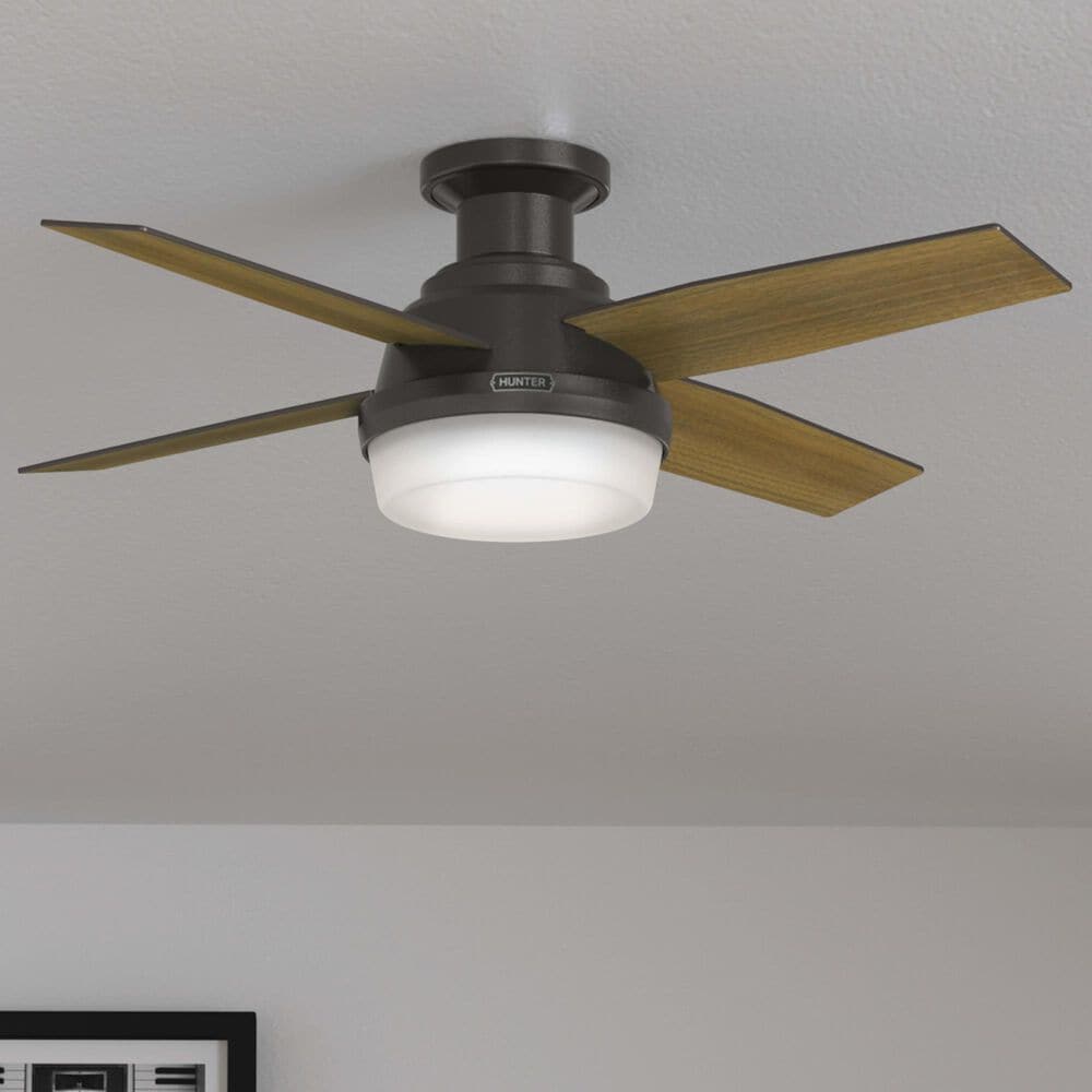 Hunter Dempsey Low Profile 44&quot; Ceiling Fan with Lights in Noble Bronze, , large