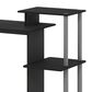 HOMLUX 40" Computer Desk with Open Side Shelves in Black and Grey, , large