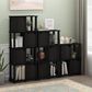 HOMLUX 4-Tier Storage Bookcase with Three Doors in Black Oak and Black, , large