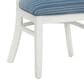 Linon Home Decor Lainey Side Chair with Blue Stripe Cushion in White (Set of 2), , large