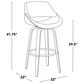 LumiSource Fabrico 30" Swivel Fixed-Height Bar Stool with Cream Faux Leather Upholstery in Black and Walnut (Set of 2), , large