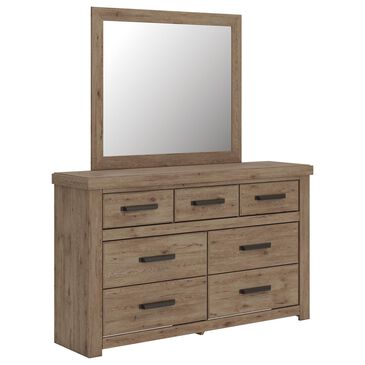Ashley Dresser and Mirror in Light Brown, , large
