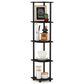HOMLUX 5-Tier Modern Tall Corner Open Bookshelf in Espresso and Black, , large