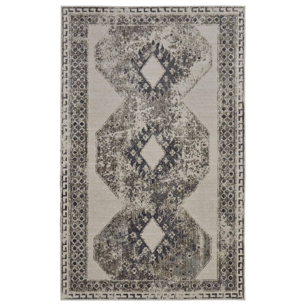 Feizy Kano 2"2" x 3" Ivory and Charcoal Area Rug, , large