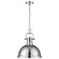Golden Lighting Duncan 1-Light Pendant with Chain in Chrome, , large