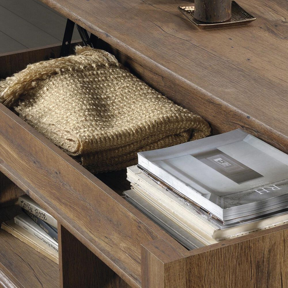 Sauder Palladia Lifttop Coffee Table in Vintage Oak Nebraska