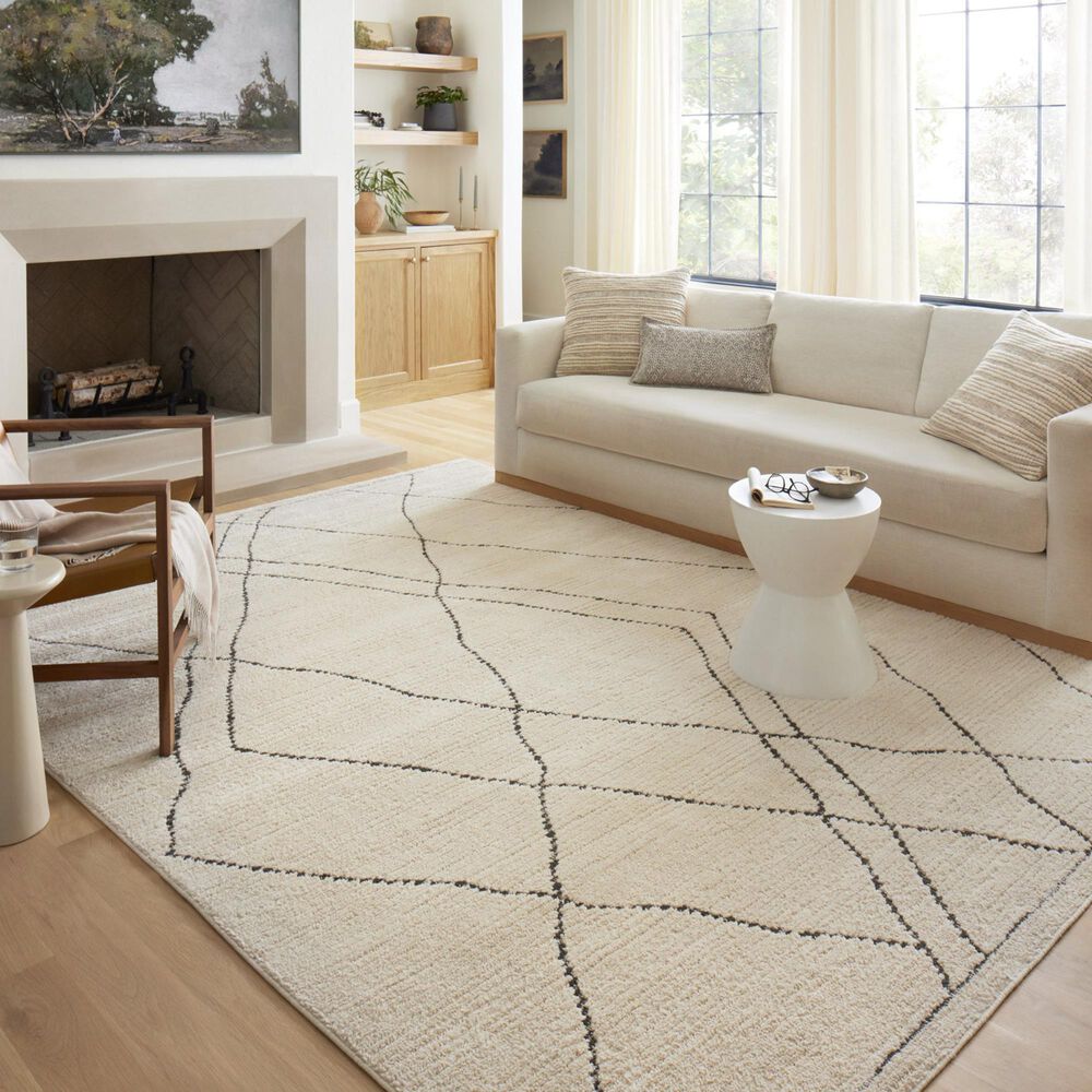 Loloi II Fabian 4&#39; x 6&#39; Ivory and Charcoal Area Rug, , large
