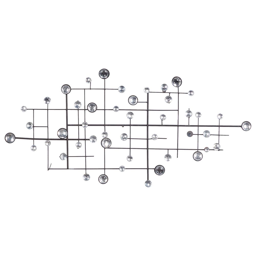 Maple and Jade 20" x 42" Glam Abstract Wall Decor in Matte Taupe and Silver, , large