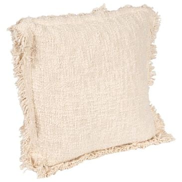 Teak Interiors 20" x 20" Throw Pillow with Fringe and Flanged Edge in Natural, , large