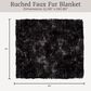 Timberlake 60" x 80" Ruched Faux Fur Throw Blanket in Black, , large