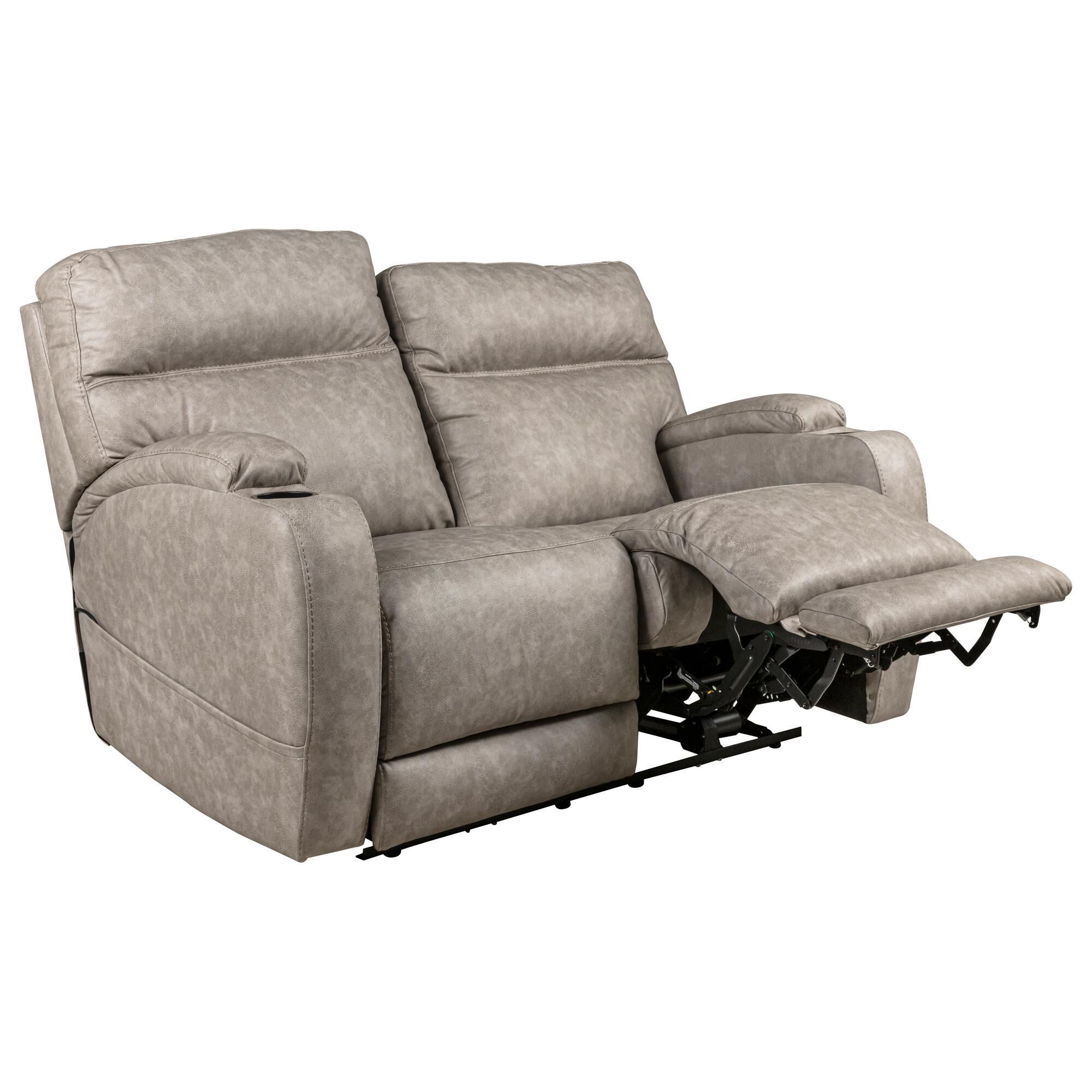 HomeStretch Jaguar Triple Power Loveseat in Pebble